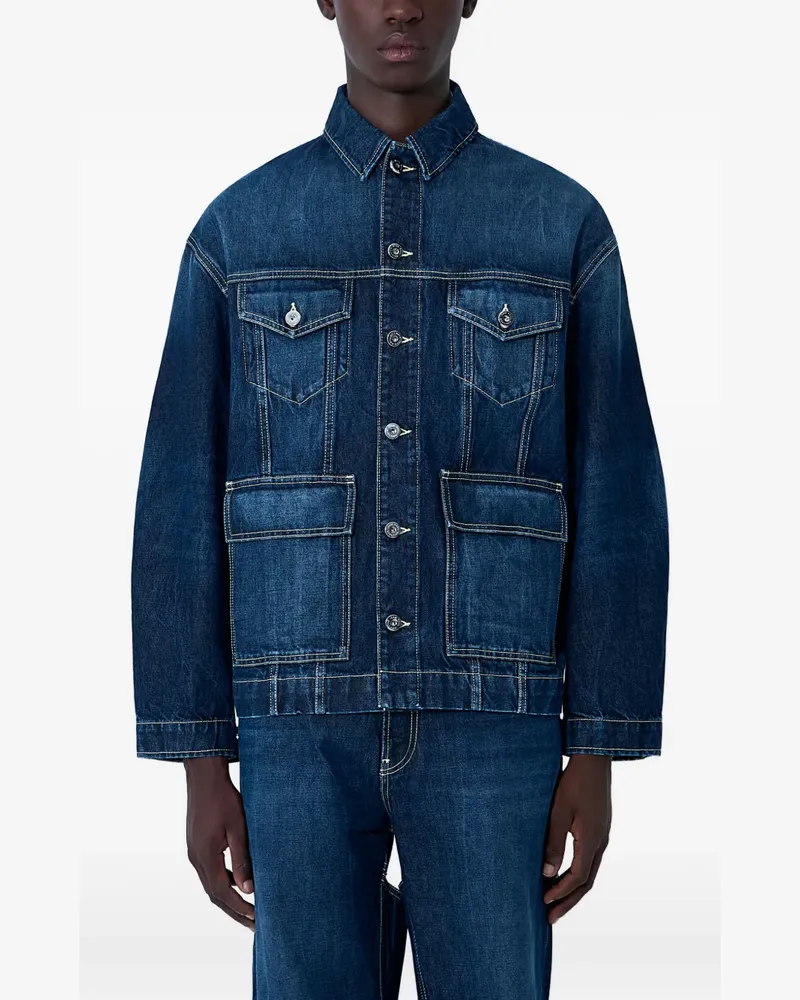 Jean Paul Gaultier front-pocket denim jacket - Blau Blau