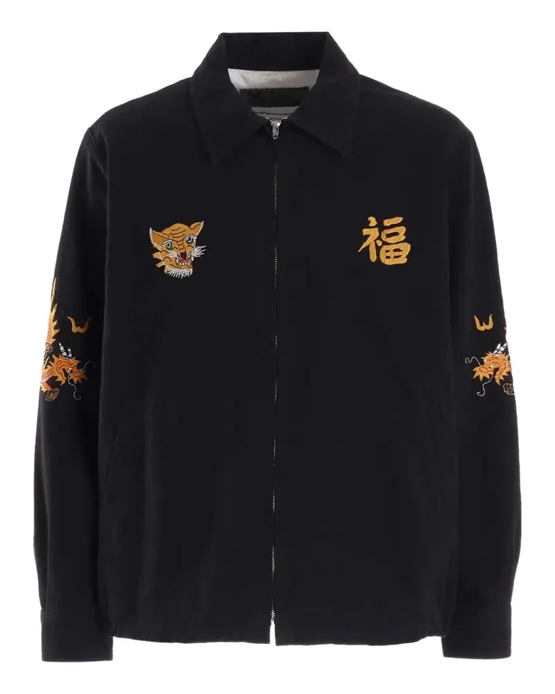 Yohji Yamamoto embroidered jacket - Schwarz Schwarz