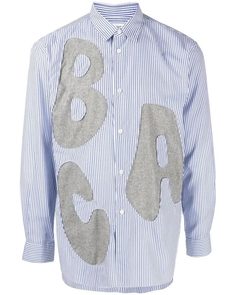 Comme des Garçons Hemd mit Alphabet-Patches - Blau Blau