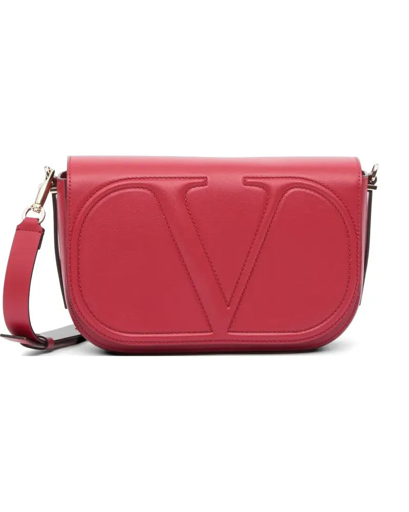 Valentino Garavani VLogo Walk calfskin shoulder bag - Rot Rot