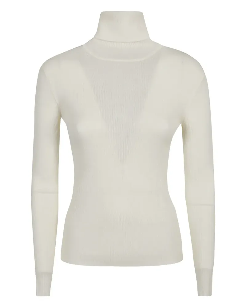 P.A.R.O.S.H. Gerippter Rollkragenpullover - Weiß Weiß