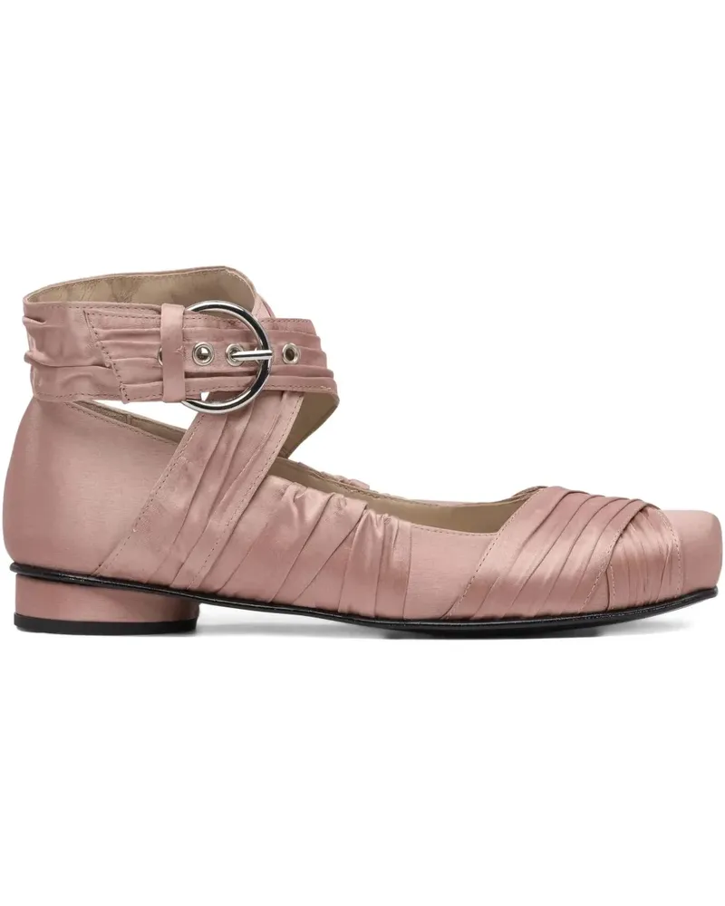 Alohas Volant Ballerinas mit Falten - Rosa Rosa