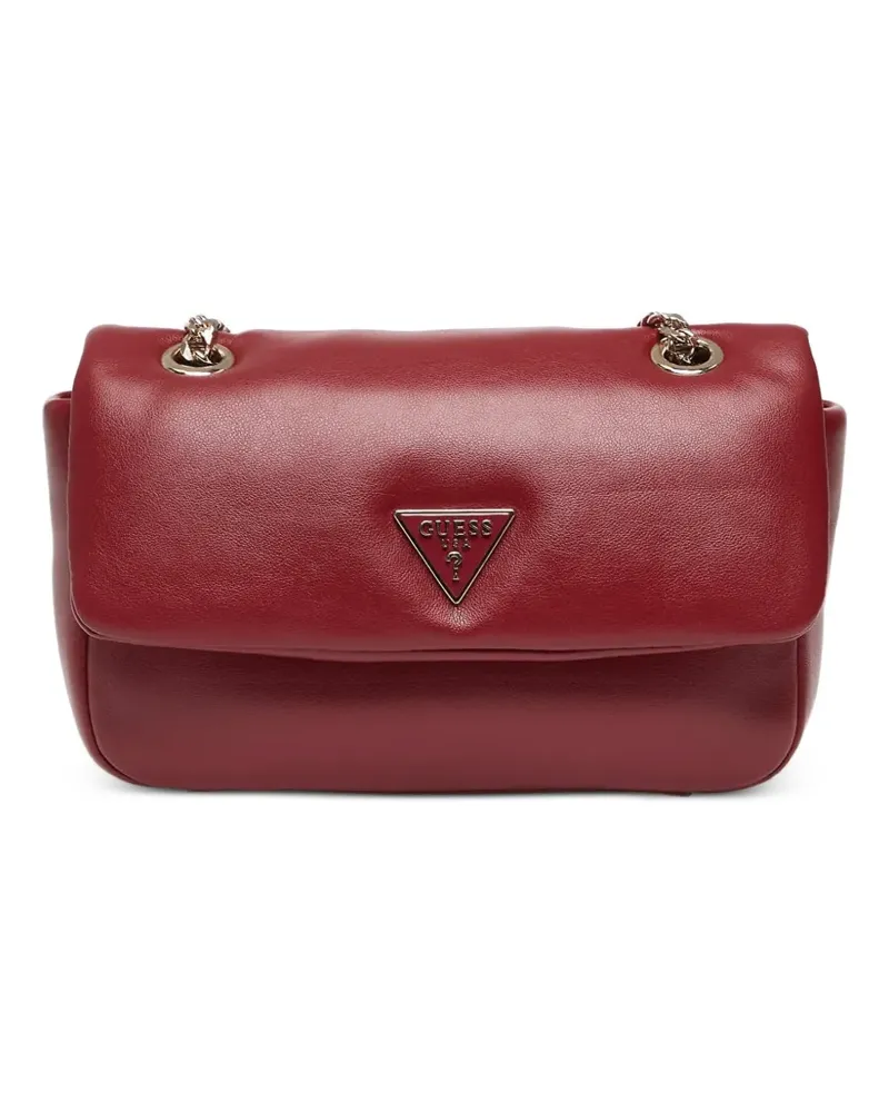 Guess Wattierte Sunetra Schultertasche mit Logo-Schild - Rot Rot