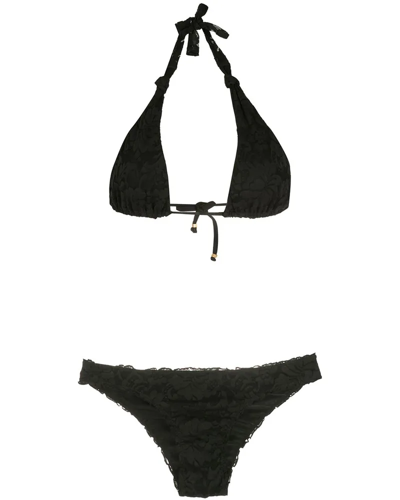 Amir Slama Neckholder-Bikini aus Spitze - Schwarz Schwarz