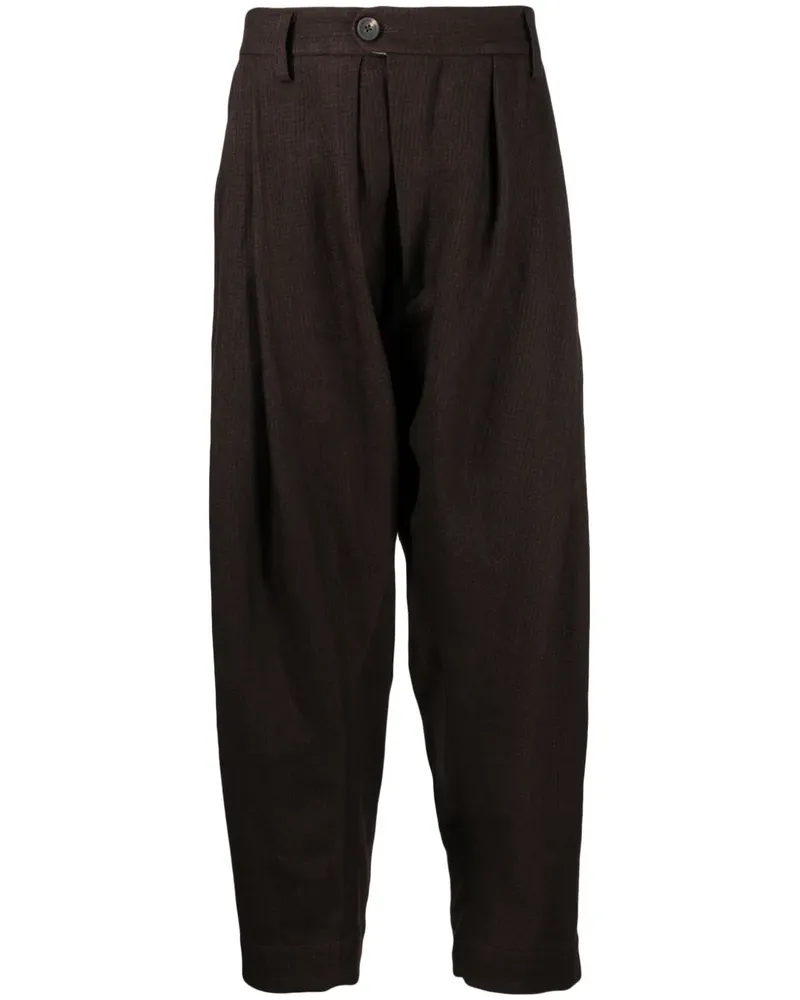Ziggy Chen Karierte Tapered-Hose - Braun Braun