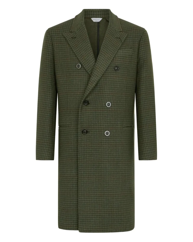 Boglioli Doppelreihiger Mantel mit Karomuster - Grün Grün