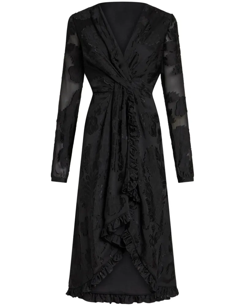 Etro Seiden-Midikleid mit Jacquardmuster - Schwarz Schwarz