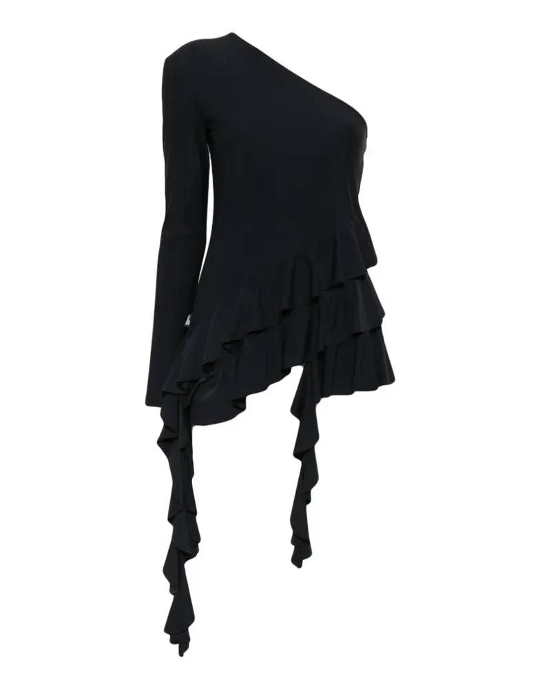 Moschino one-shoulder ruffled top - Schwarz Schwarz
