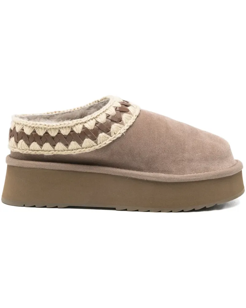 Mou 50mm slip-on platform slippers - Nude Nude