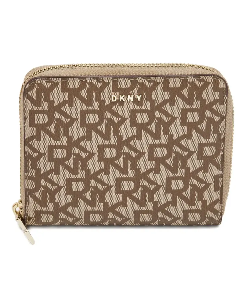DKNY Portemonnaie aus Canvas mit Monogramm - Nude Nude