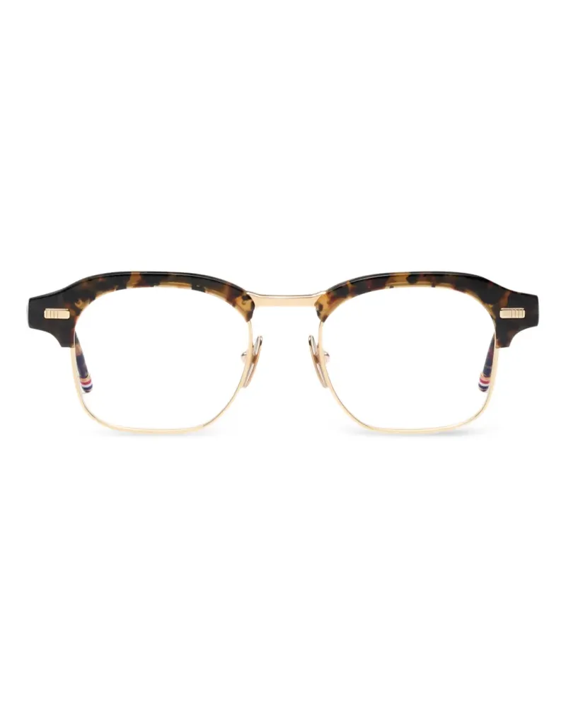Thom Browne tortoiseshell-effect square-frame glasses - Braun Braun