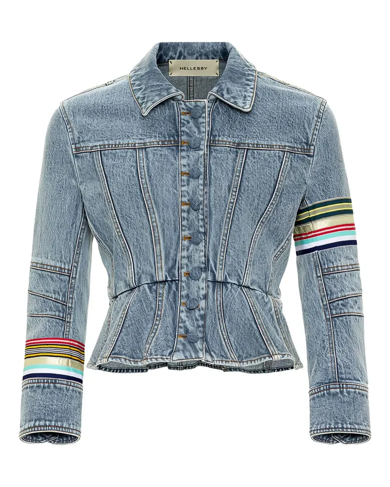 Hellessy Kai Jeansjacke mit gestreiften Einsätzen - Blau Blau