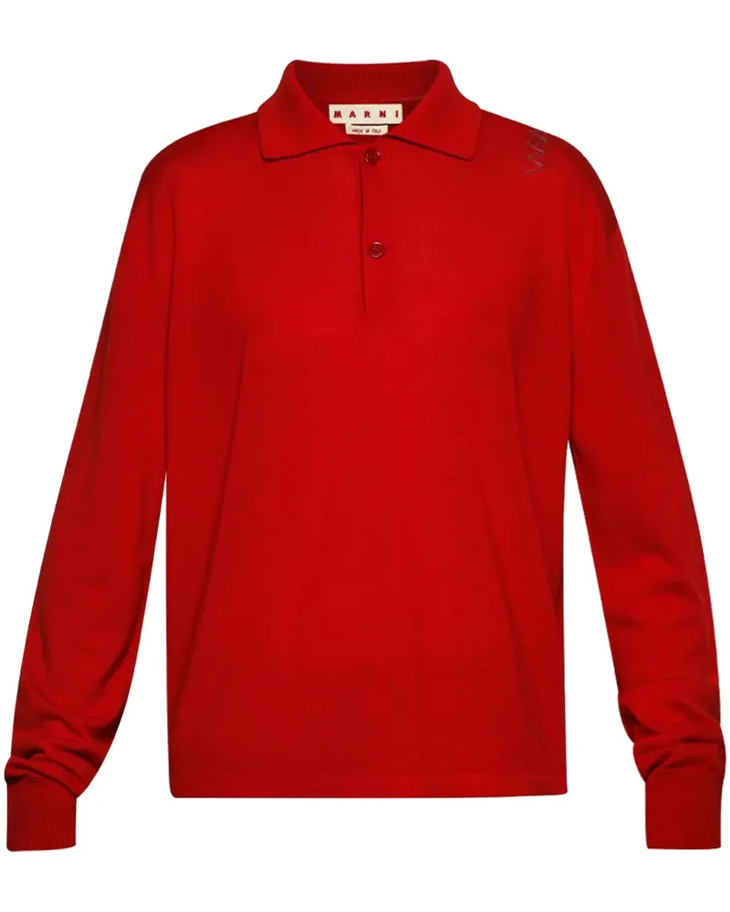 Marni Poloshirt mit Logo-Stickerei - Rot Rot