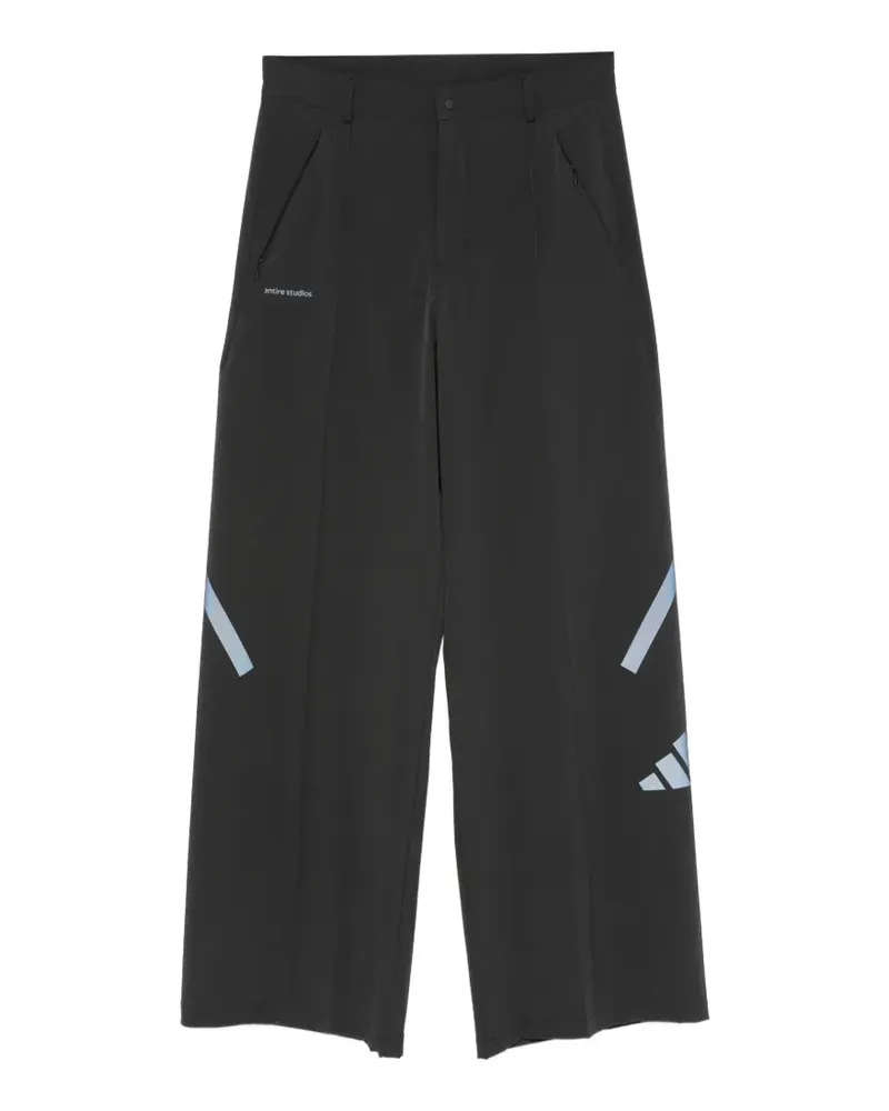 adidas x entire studios Z.N.E. logo-print wide-leg trousers - Schwarz Schwarz