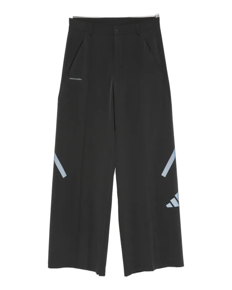 adidas x entire studios Z.N.E. logo-print wide-leg trousers - Schwarz Schwarz