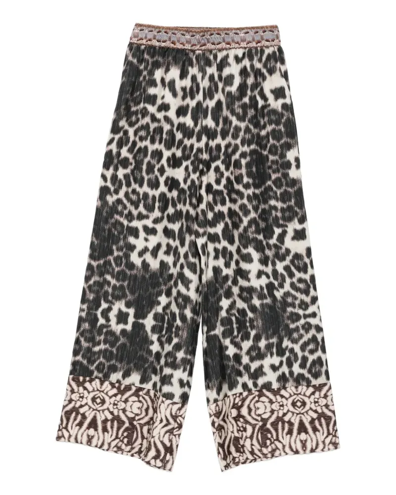 Pierre-Louis Mascia leopard-print palazzo pants - Nude Nude