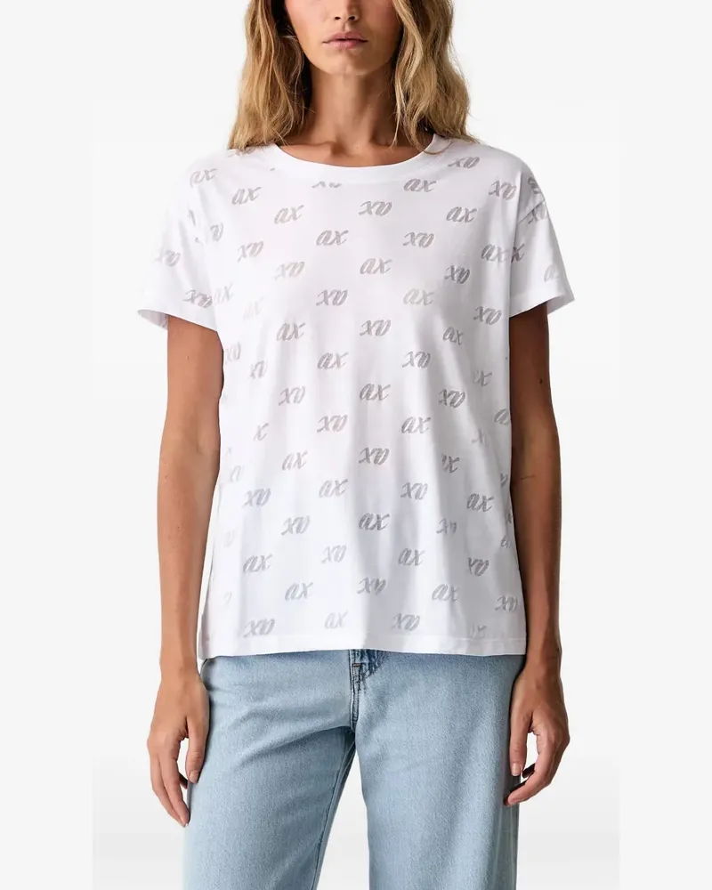 Armani Exchange T-Shirt mit Logo-Print - Weiß Weiß