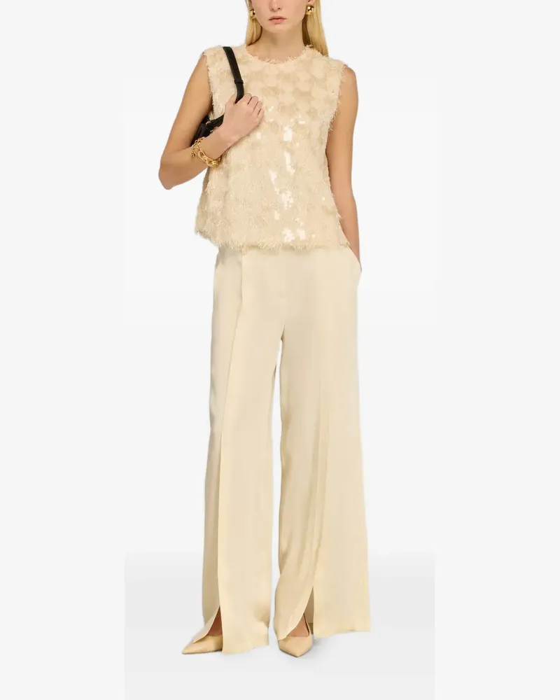 Semicouture Pailletten-Tanktop mit Fransen - Nude Nude