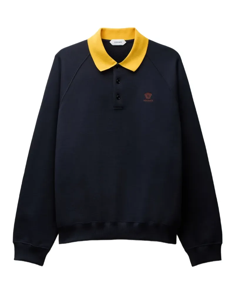 Versace Sweatshirt mit Logo-Stickerei - Blau Blau