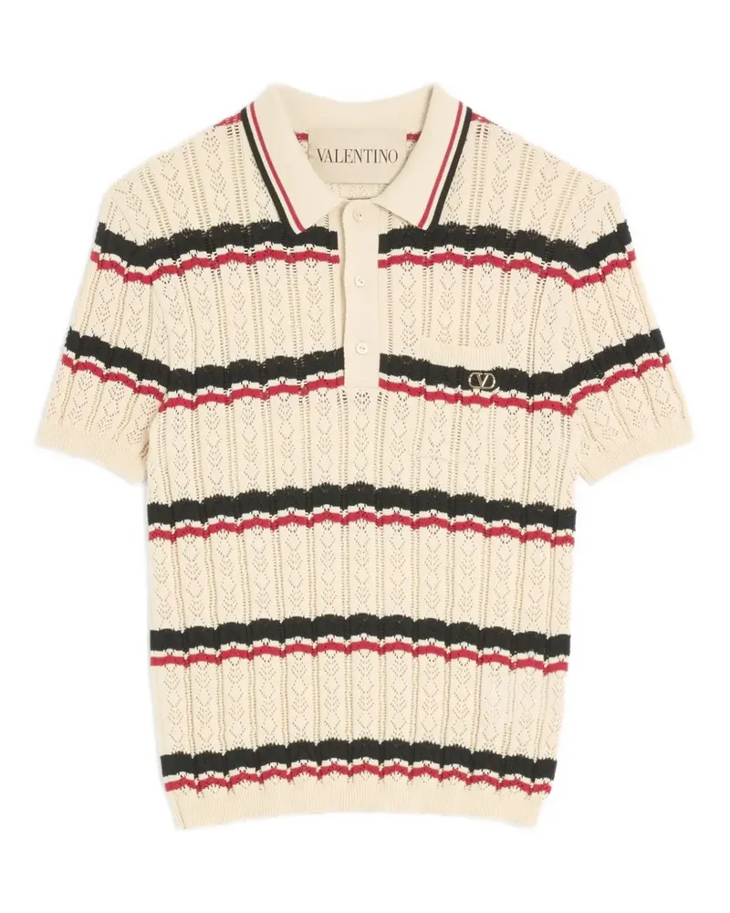 Valentino Garavani Poloshirt mit VLogo - Nude Nude