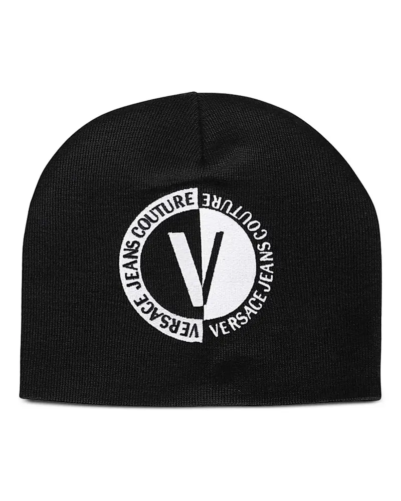 Versace Jeans Beanie mit Logo-Stickerei - Schwarz Schwarz