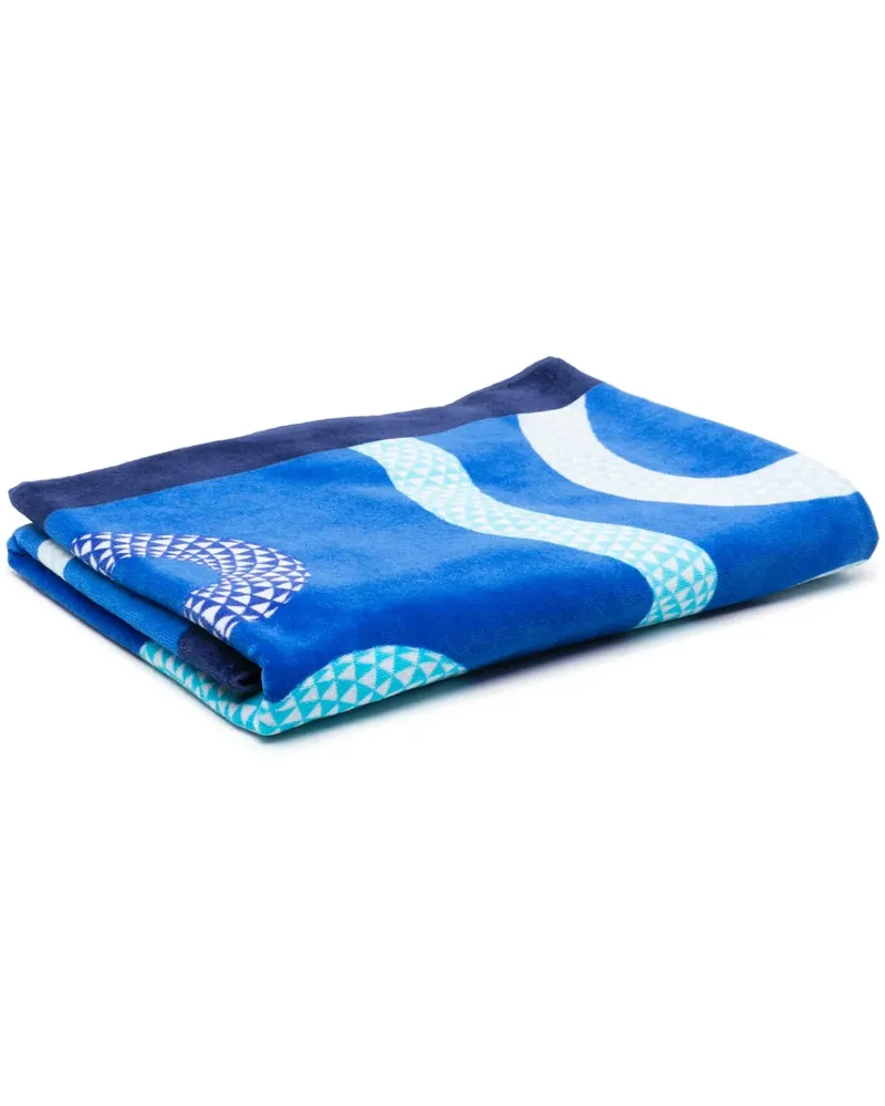 Jonathan Adler Eden Badetuch mit Schlangen-Print - Blau Blau