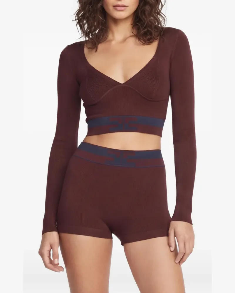 Elisabetta Franchi Poloshirt mit V-Ausschnitt - Rot Rot