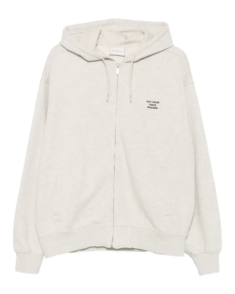 Drôle de Monsieur logo-detail zip-fastening hoodie - Grau Grau