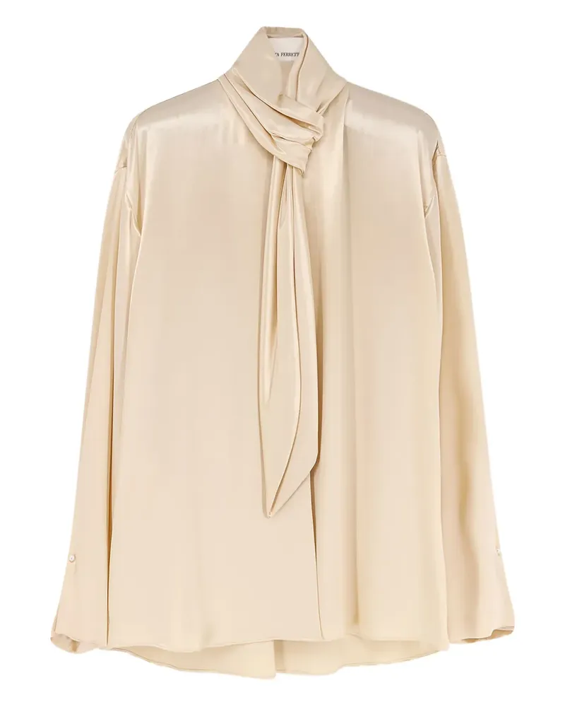 Alberta Ferretti bow-detail long-sleeve shirt - Nude Nude