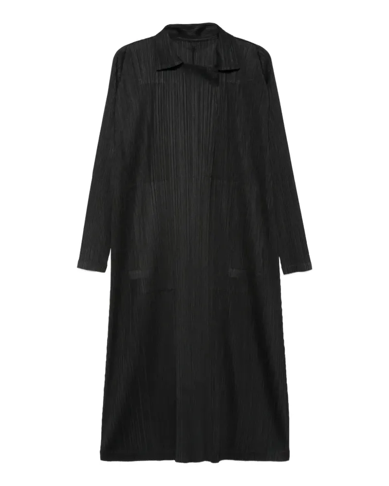 Issey Miyake pleated coat - Schwarz Schwarz