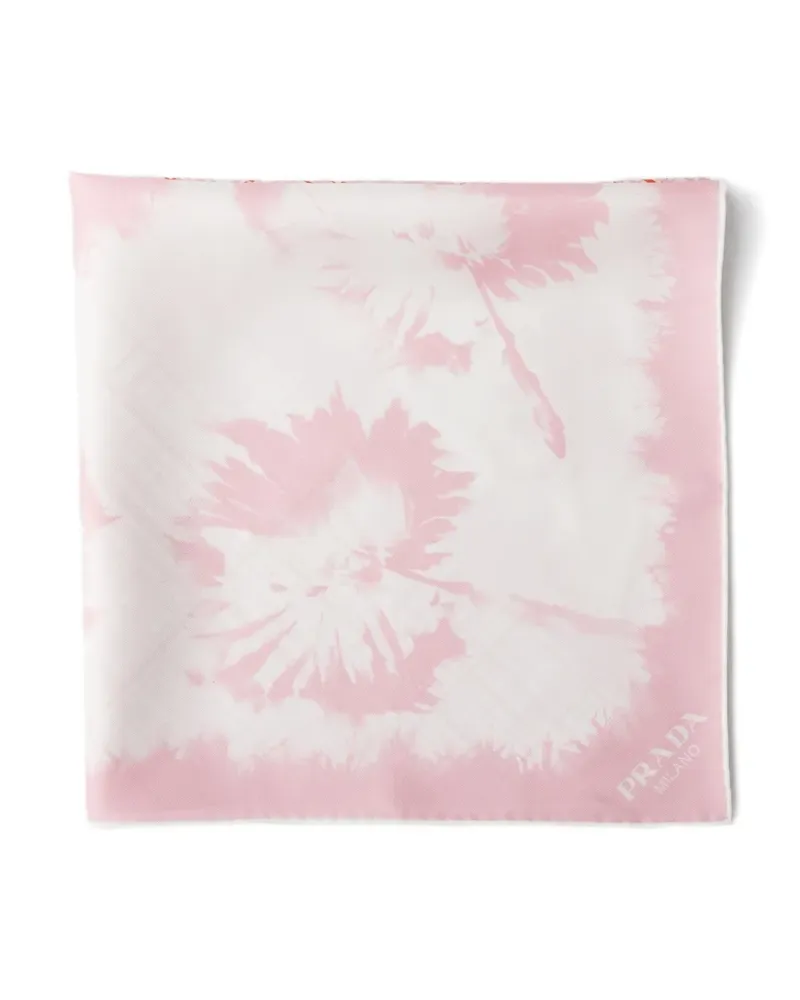 Prada printed silk twill scarf - Weiß Weiß