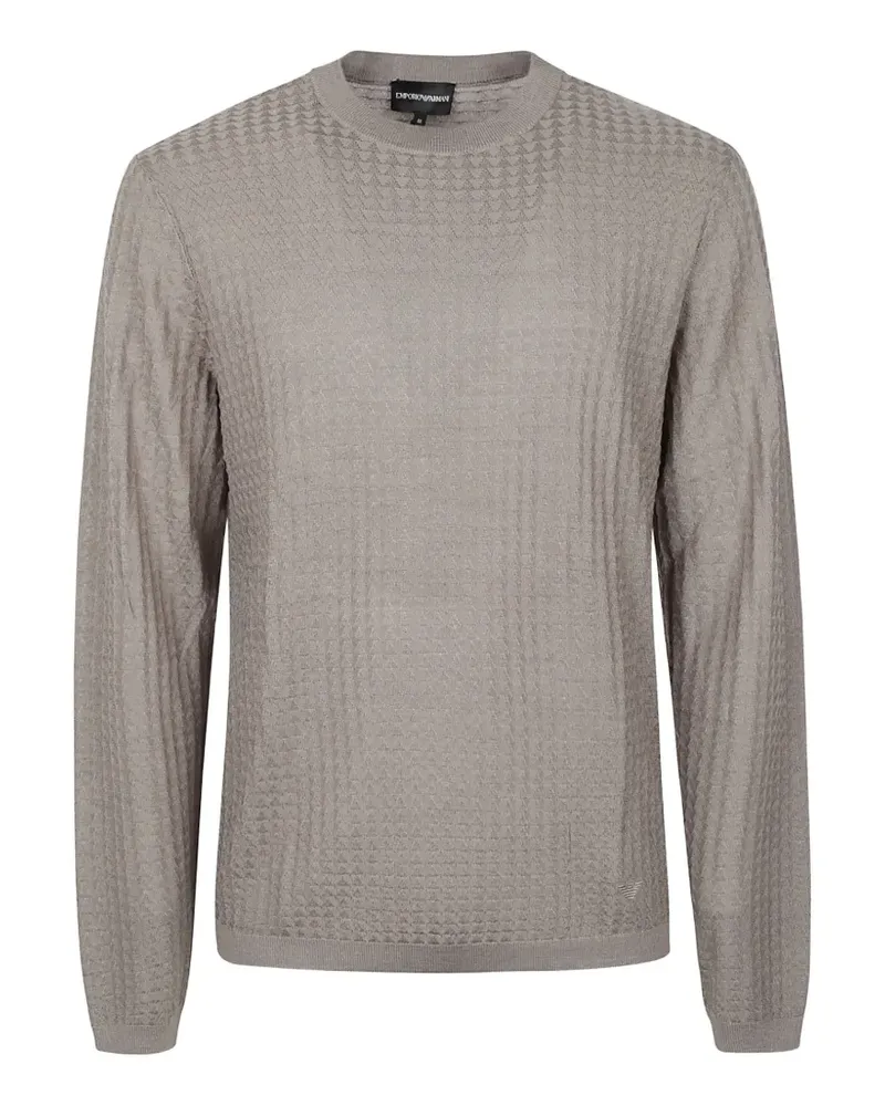 Emporio Armani Pullover mit Waffelstrick-Muster - Nude Nude