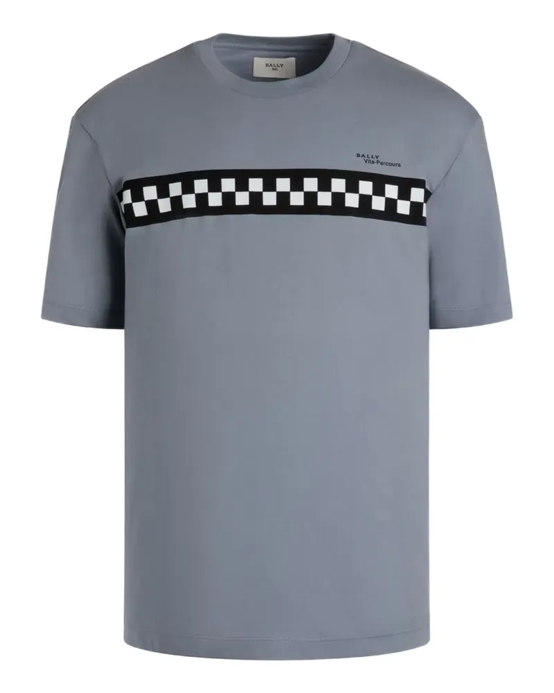 Bally T-Shirt mit kariertem Einsatz - Grau Grau