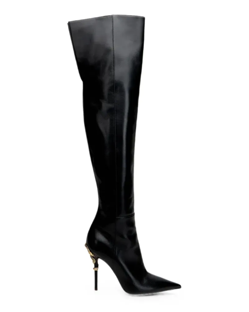 Roberto Cavalli snake-embellished pointed-toe boots - Schwarz Schwarz