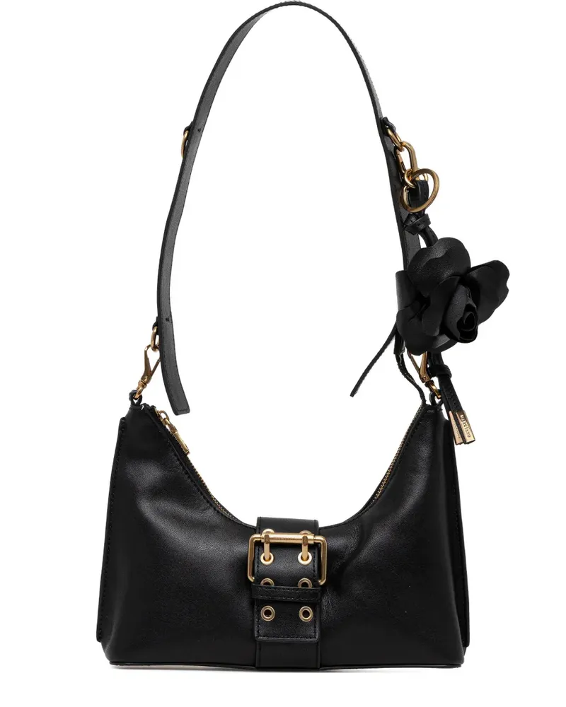 MARCIANO Los Angeles Schultertasche mit Rosenapplikation - Schwarz Schwarz