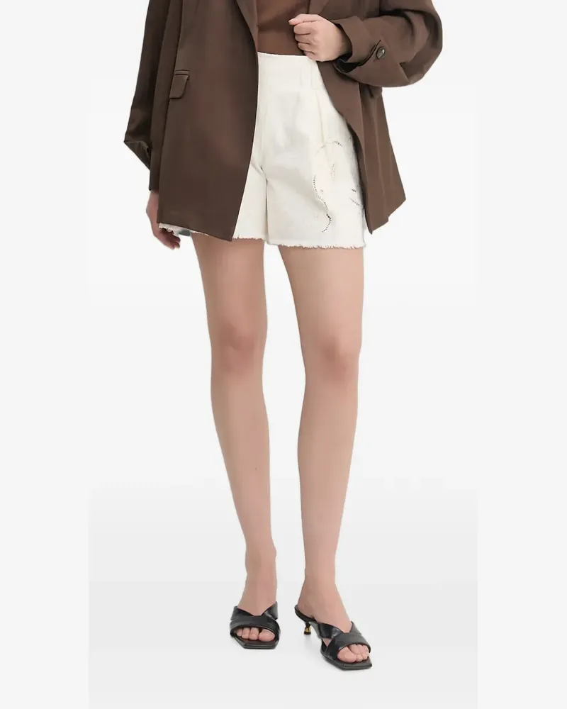 Luisa Spagnoli Bestickte Acile Shorts - Weiß Weiß