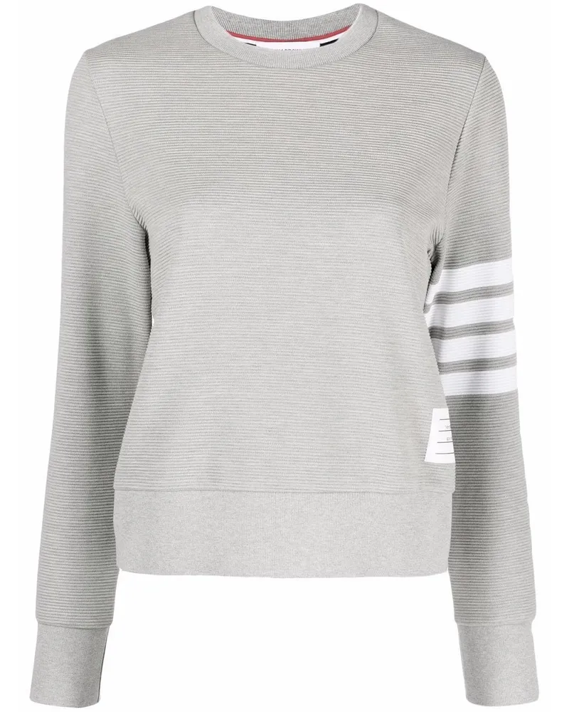 Thom Browne Geripptes Sweatshirt mit Streifen Grau