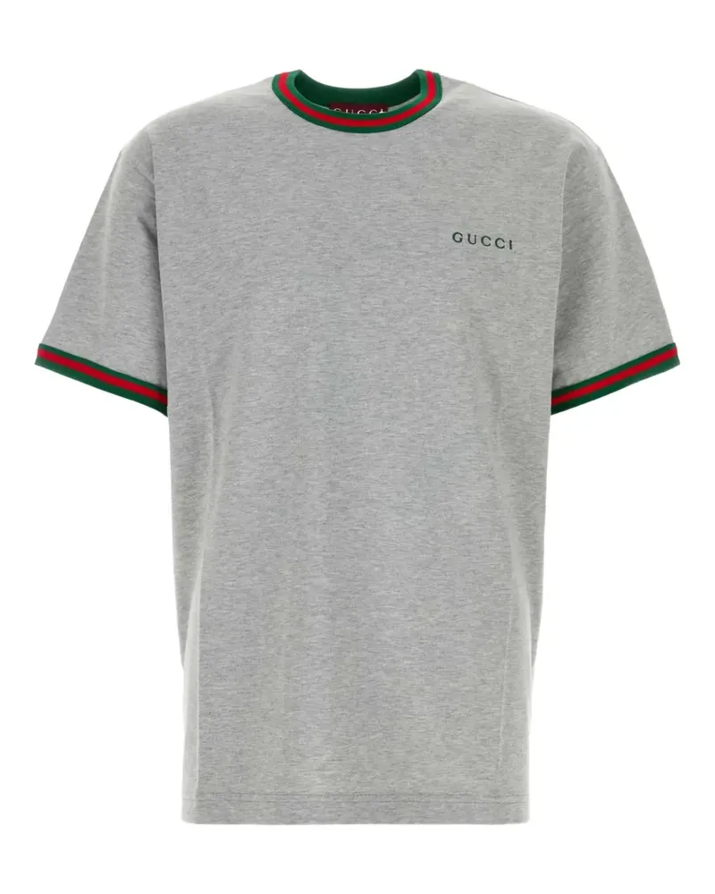 Gucci T-Shirt mit gerippten Details - Grau Grau