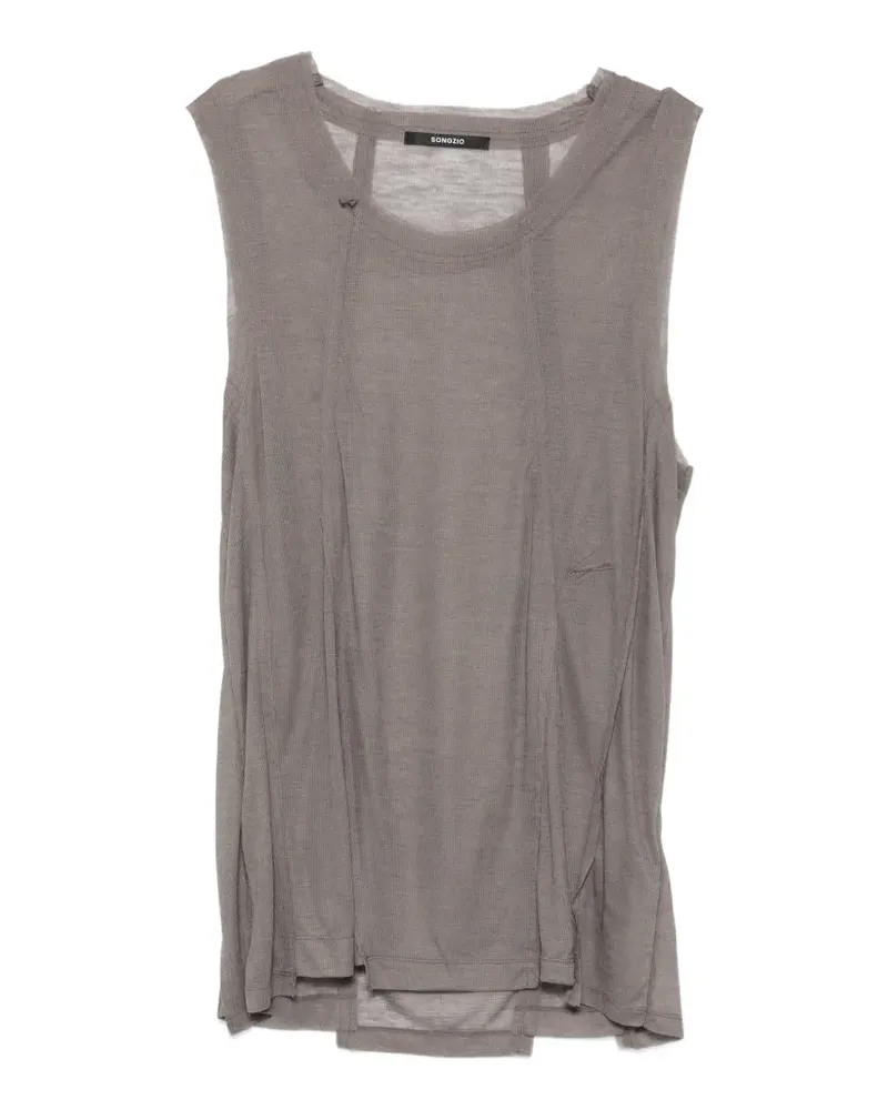 SONGZIO panelled sleeveless T-shirt - Grau Grau