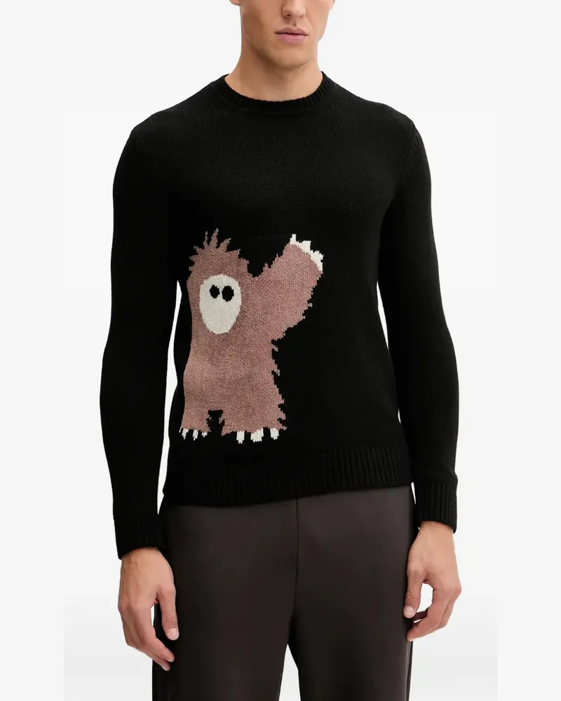 EA7 Pullover mit grafischem Print - Schwarz Schwarz