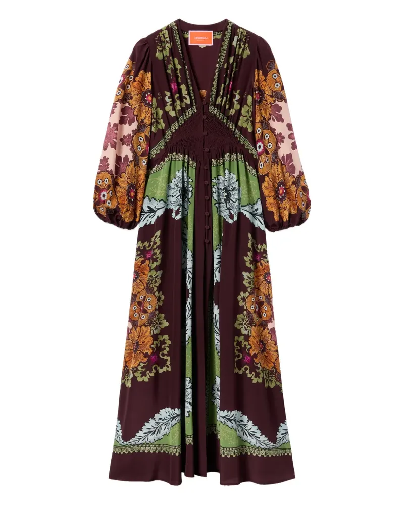La DoubleJ Camerino Maxikleid mit Blumen-Print - Rot Rot