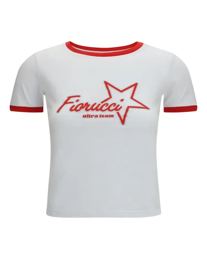 Fiorucci logo-print cropped T-shirt - Weiß Weiß