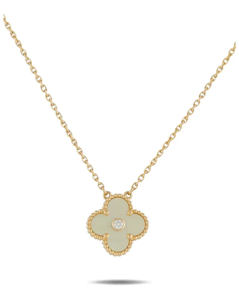 Van Cleef & Arpels 18K yellow gold Alhambra diamond necklace Gold