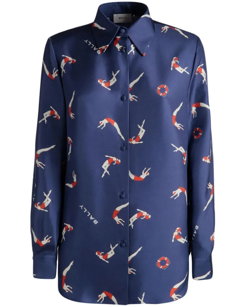 Bally Hemd mit Print - Blau Blau