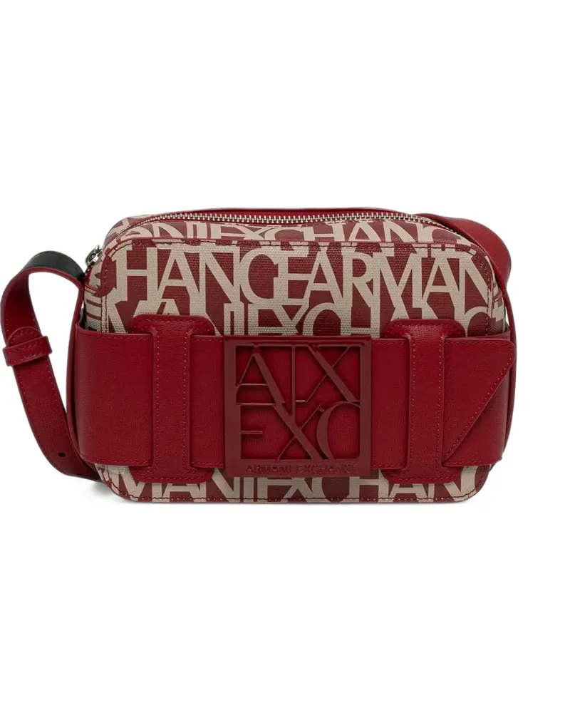 Armani Exchange logo-print buckle-detail shoulder bag - Rot Rot