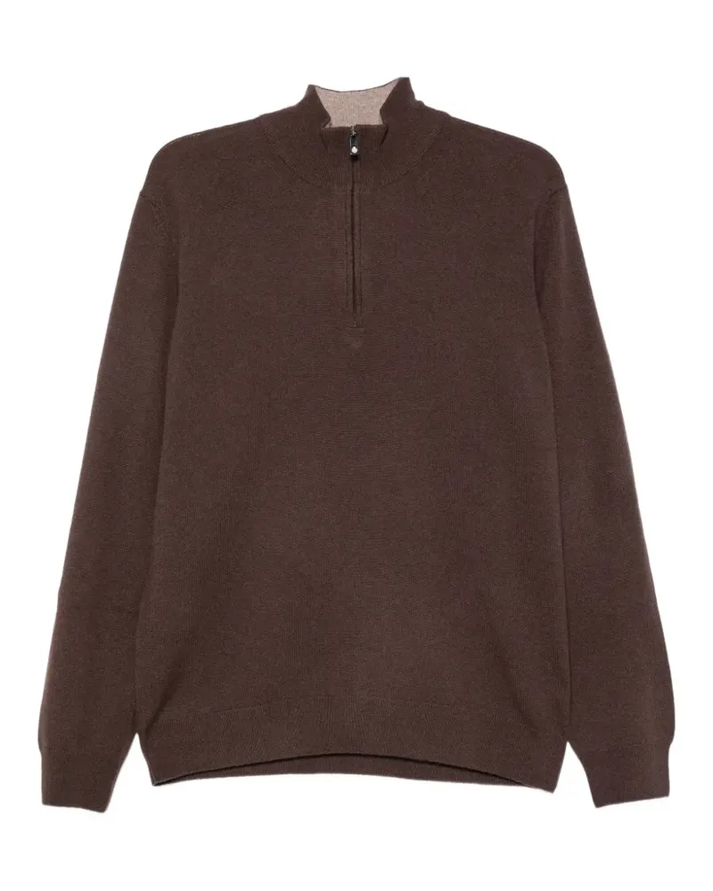 Della Ciana Pullover mit kurzem Reißverschluss - Braun Braun