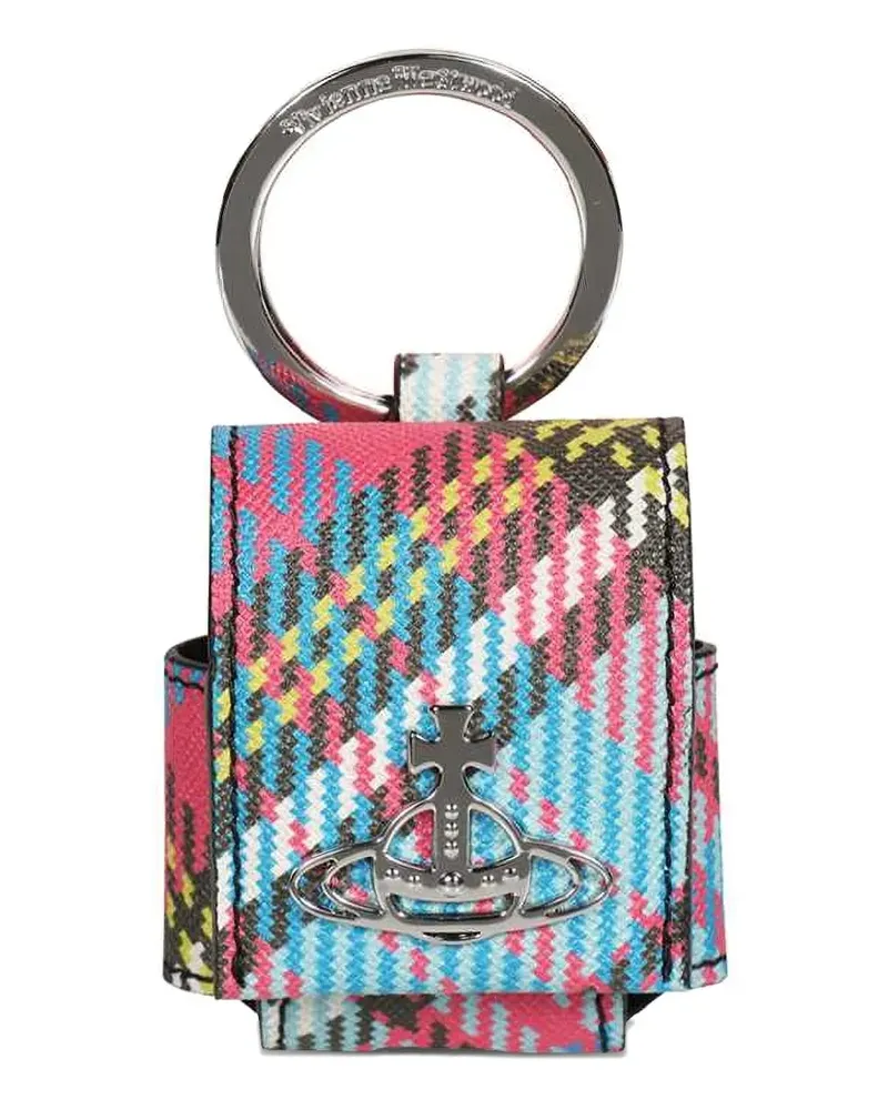 Vivienne Westwood Karierte AirPods-Hülle mit Orb-Detail - Blau Blau