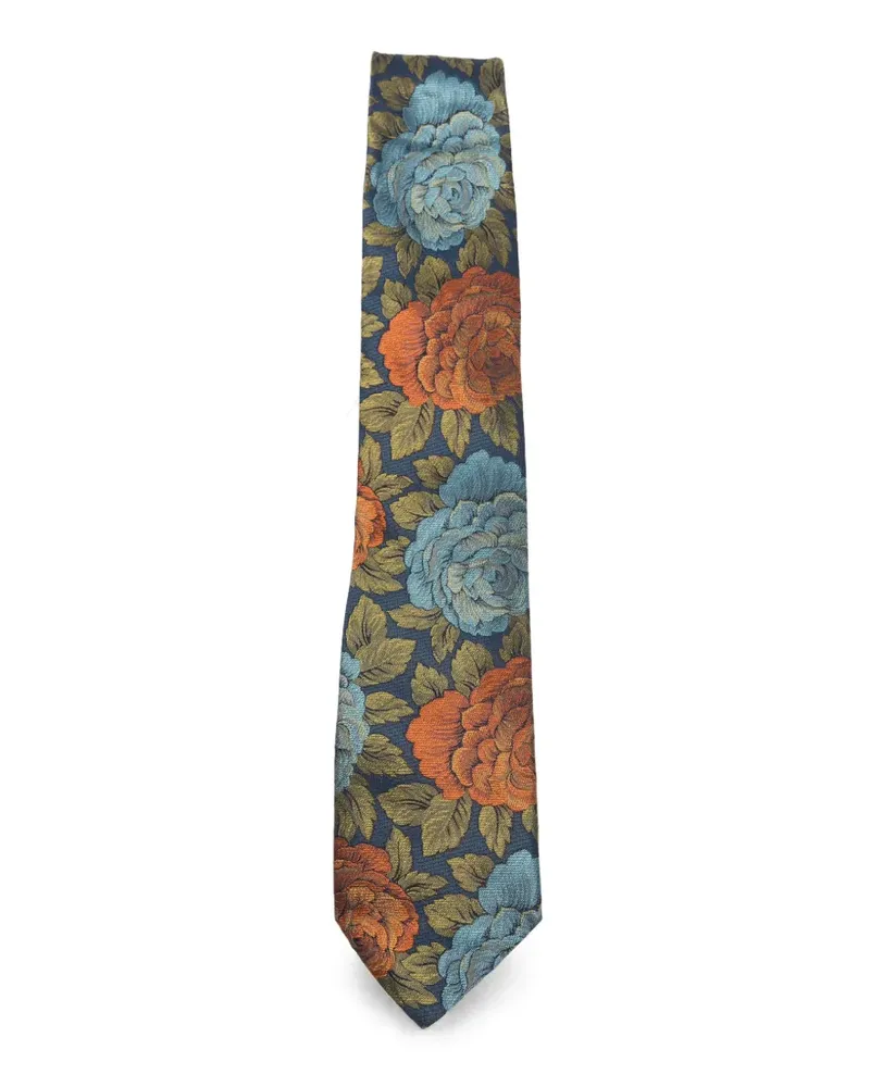 Etro Jacquard-Krawatte mit Blumenmuster - Blau Blau