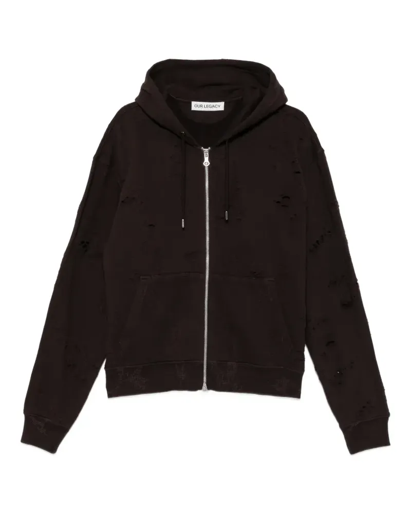 Our Legacy Rascal Hoodie im Distressed-Look - Schwarz Schwarz