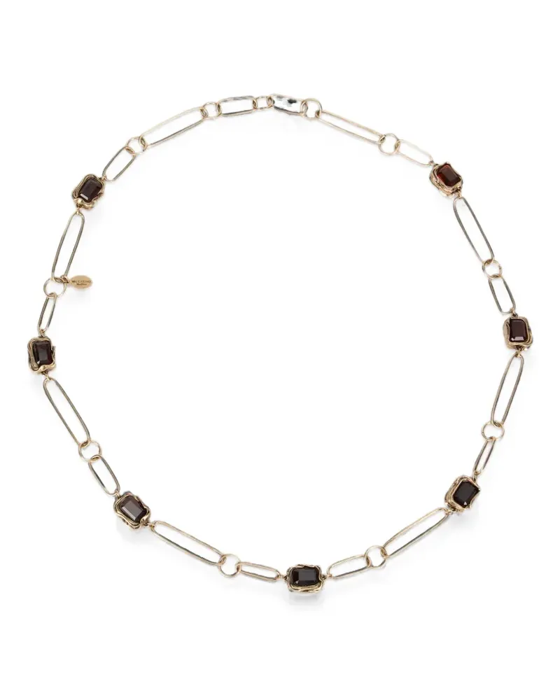 Max Mara Deco chain necklace with gemstones - Gold Gold
